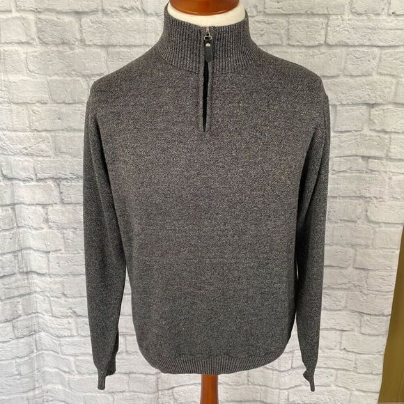 True Rock men XXL 1/4 zip pullover mock collar longsleeve sweater grey - Picture 1 of 10